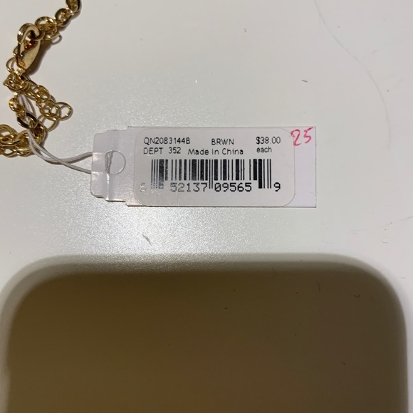 Stony brown and gold necklace - Picture 4 of 5